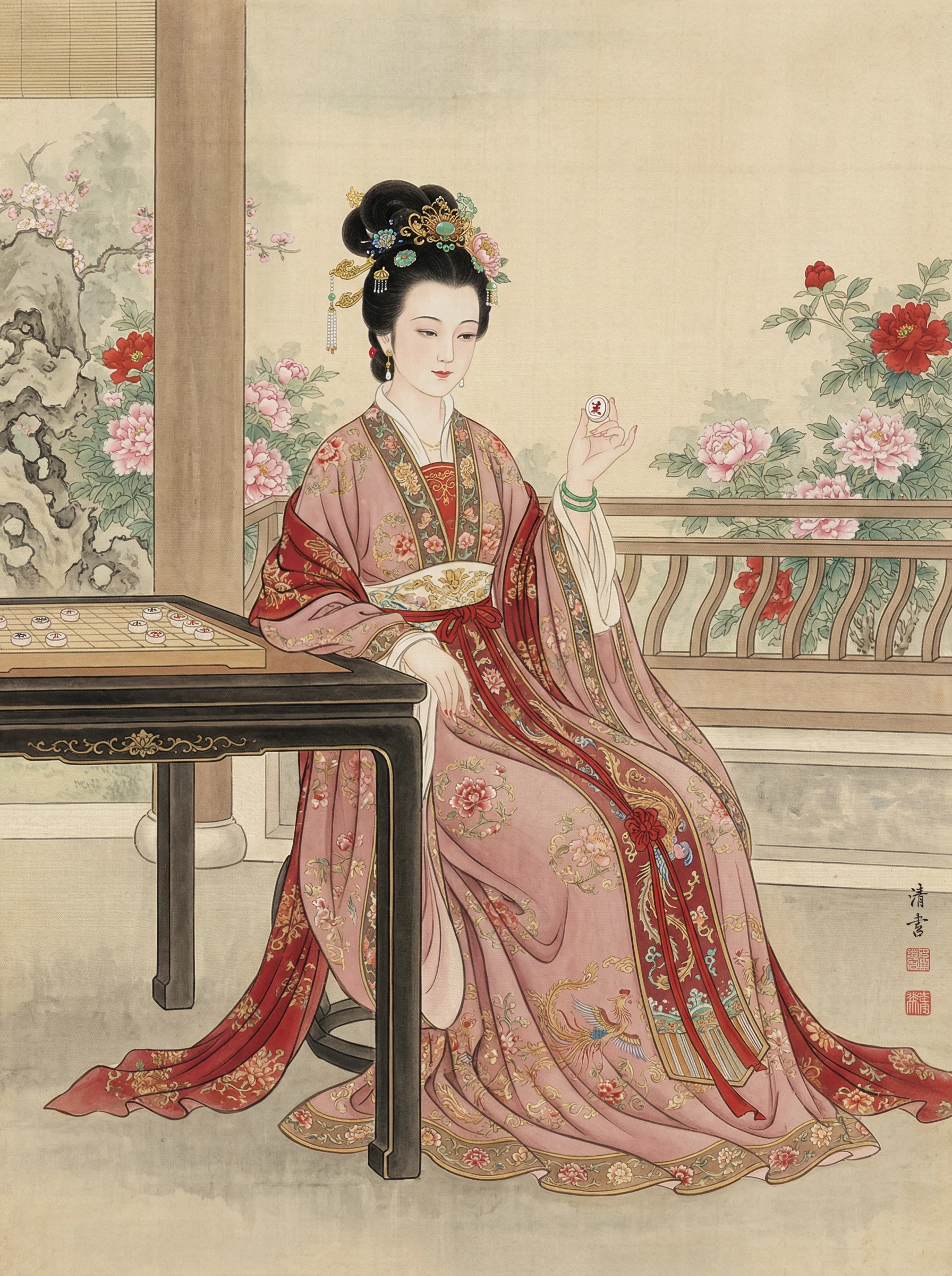 宫廷仕女弈棋图 - 84棋牌 后宫佳丽